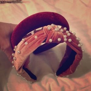 Two new, padded, velvet headbands.